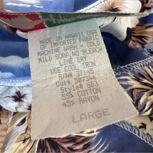 HILO HATTIE VTG NEW! BLUE HAWAII EMPIRE TIE-BACK MIDI SHORT SLEEVE DRESS SzL - Picture 10 of 14